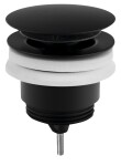 Omp Tea - Umyvadlová výpust 5/4“, click-clack, velká zátka, 10-45, černá mat 7532.310.5X