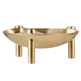 Stoff Nagel Designová miska se svícny STOFF Nagel Brushed Brass, zlatá barva, kov