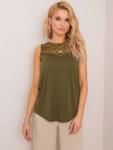 Khaki dámský top s krajkou S