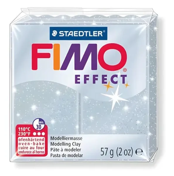 FIMO Modelovací hmota Effect stříbrná třpytivá