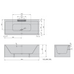 POLYSAN - CASCATA R MONOLITH obdélníková vana 180x80x60cm, kaskáda nerez 73836MR.100