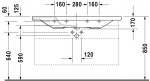 DURAVIT - DuraStyle Umyvadlo 120x48 cm, s 1 otvorem pro baterii, bílá 2320120000