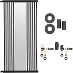 CERANO Koupelnový radiátorový set Maximus - ústřední vytápění - boční připojení - 735W - černá matná - 1510x740 mm