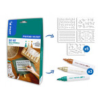 Dekorativní popisovače PILOT Pintor M, sada 3ks + deco šablony