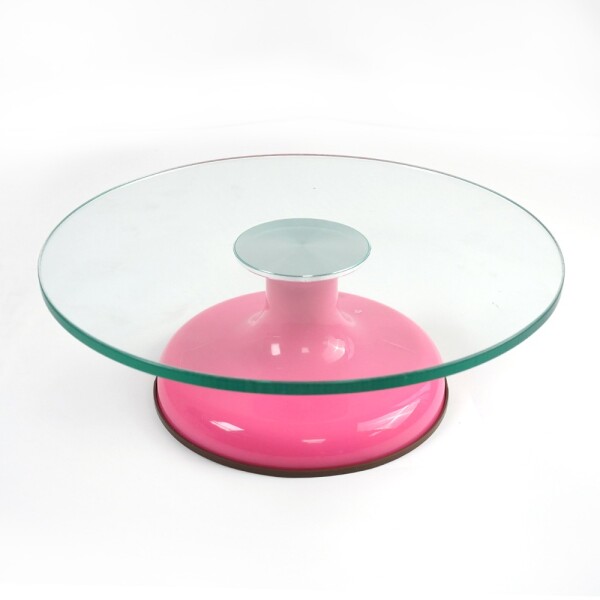 Cake star Otočný stojan skleněný růžový 30cm