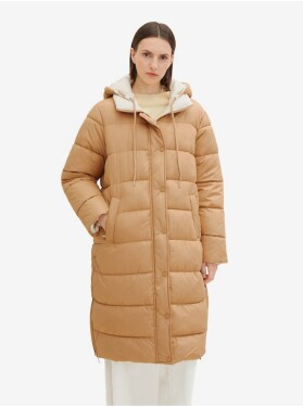 Béžový dámský zimní prošívaný oboustranný kabát Tom Tailor Dámské
