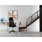 Židle kancelářská, černá MESH, plastový kříž