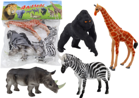 Mamido Sada afrických zvířecích figurek 4 kusy žirafa gorila