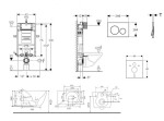 GEBERIT - Kombifix Set předstěnové instalace, klozetu Gaia a sedátka softclose, tlačítko Sigma20, černá lesk/černá mat SANI15CA5120