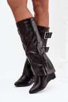 Dámské kozačky s ohrnutým lemem D8262 Sarisse černé - Sweet Shoes 36