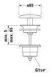 DURAVIT - Příslušenství Neuzavíratelná umyvadlová výpusť 1 1/4, antracit mat 0050781300