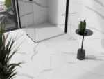 MEXEN/S - Stone+ čtvercová sprchová vanička 90 x 90, bílá, mřížka bílá 44109090-W