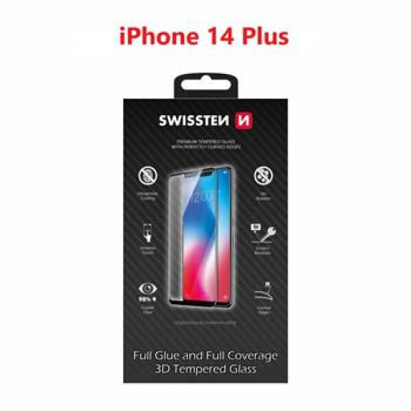 SWISSTEN Ultra Durable 3D FULL GLUE Glass pro Apple iPhone 14 PLUS černá (64701909)