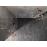 MEXEN/S - Lunar sprchový kout čtvrtkruh křídlový levá 100 x 70, transparent, měď kartáčovaná 833-100L-070P-65-00