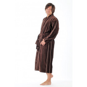 TERAMO pánské bavlněné kimono čokoládově hnědá Vestis dlouhý župan kimono hnědá 8859