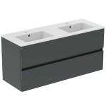 IDEAL STANDARD - Eurovit+ Skříňka s dvojumyvadlem, 55x120x44 cm, 2 zásuvky, tmavě šedá R0576TI