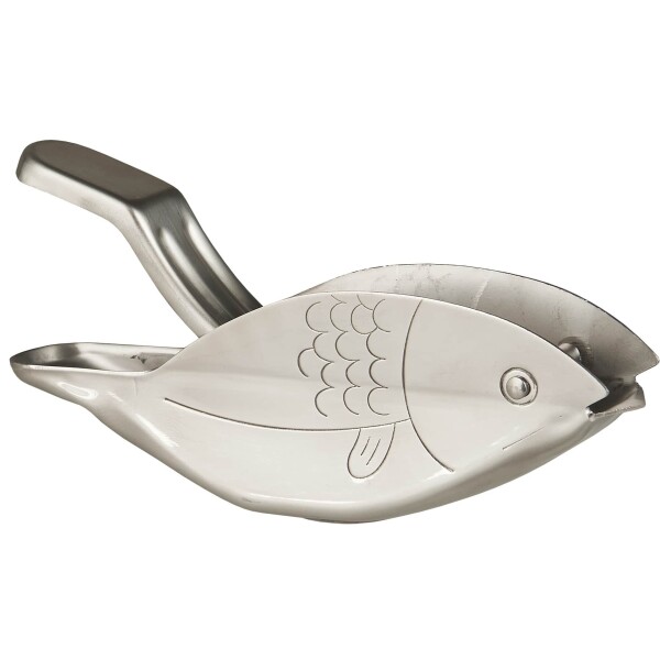 Ib Laursen Ruční lis na citron Fish Shaped, stříbrná barva, kov