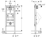 GEBERIT - Duofix Montážní prvek pro pisoár, 112-130 cm, univerzální, pro ovládání splachování pisoárů Basic 111.695.11.5