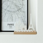 Räder Porcelánový svícen City Skyline Paris, bílá barva, dřevo, porcelán