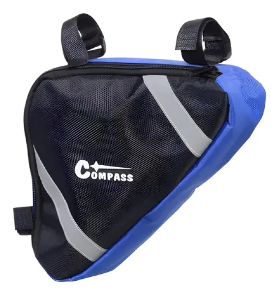 Compass Brašna pod rám černo-modrá / Brašna na kolo / 1,5 l / 18x27x5 cm / reflexní prvky (12024)