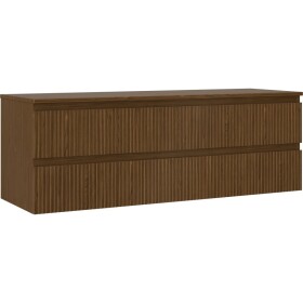 MEXEN/S - Rivel koupelnová skříňka pod umyvadlo 140 cm s deskou, 2 zásuvky, reliéf , ořech 91A20-14047-2-BFFC86