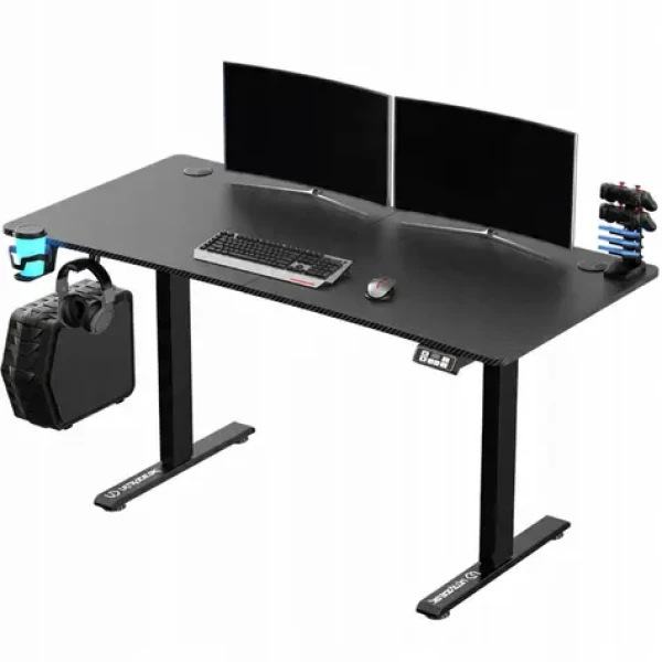 ULTRADESK LEVEL V2 černá / Herní elektricky nastavitelný stůl / 140 x 68 x 72-117 cm / držák slucháteknápojů (UDESK-LVA-BLANK)