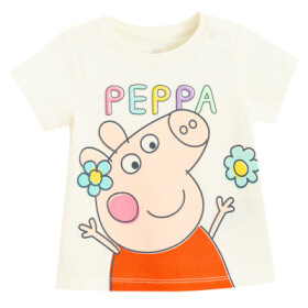 Tričko s krátkým rukávem Prasátko Peppa -krémové - 62 CREAMY