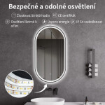 CERANO - Koupelnové LED zrcadlo Salvo, kovový rám - černá matná - 40x60 CER-NT8144C-40X60