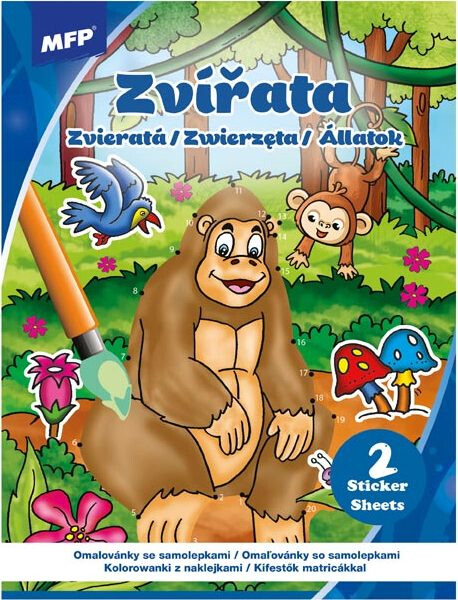 Omalovánky se samolepkami Zvířata 210x295mm/32s
