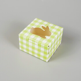 Cake star Velikonoční krabička kostka zelená 10x10x6,5 cm