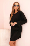 Dámská viskózová sukýnka Plus Size s kabelkou na řetízku černá UNI
