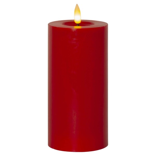 STAR TRADING LED svíčka Flamme Flow Pillar Red 17,5 cm, červená barva, plast, vosk