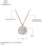 Ocelový náhrdelník se zirkony Melissa Gold - chirurgická ocel, Bílá/čirá 40 cm + 5 cm (prodloužení)