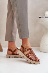 Kožené Dámské Sandály Zazoo 3695 Camel 38