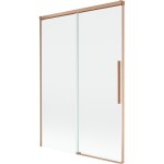 MEXEN/S - Rox vanová zástěna 2-křídlová posuvná 120 x 150, transparent, měď kartáčovaná 8C9-120-001-65-00