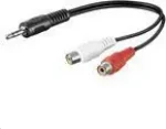 MicroConnect Audio adapter jack 3.5mm (M) - 2x RCA (F) 0.2m černá (AUDALHF02)