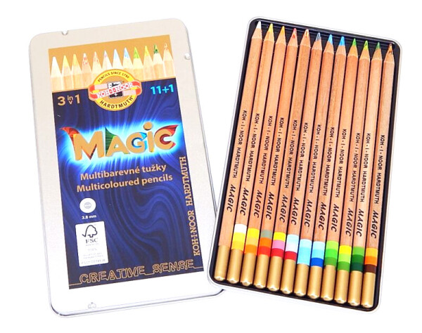 Koh-I-Noor Magic pastelky sada 11+1 barev v plechové etui