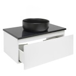 Koupelnová skříňka SAT B-WAY 79x30x45 cm bílá lesk s krycí deskou v černé barvě BWAY80WTK BWAY80WTK