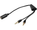 MicroConnect Audio kabel stereo mini jack 3.5mm (F) - 2x 3.5mm mini jack (M) 0.4m černá (AUDAL)