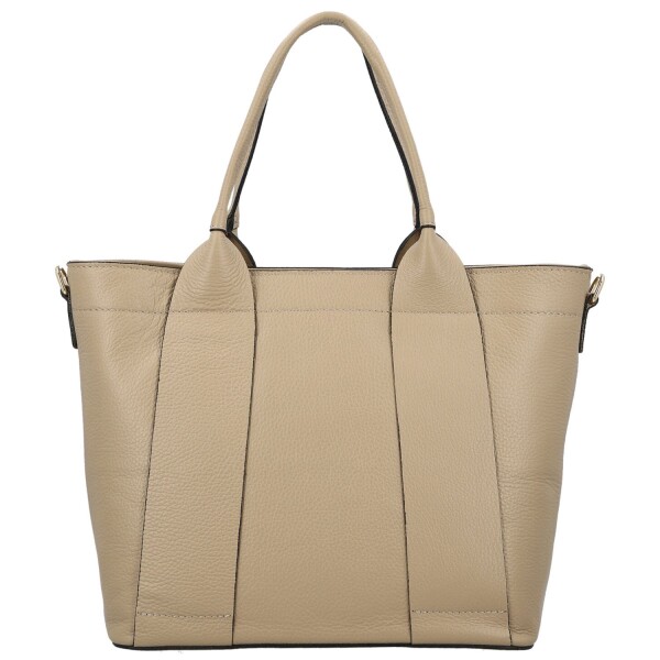 Trendy dámská kožená kabelka do ruky Rosalyn, béžová