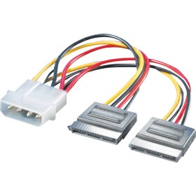 Roline PC kabel [1x Molex zástrčka 4-pólová - 2x proudová SATA zásuvka 15pólová] 0.12 m vícebarevná - GEMBIRD Kabel SATA napájecí rozdvojka 15cm 1x 5.25 na 2xSATA GEMBIRD CC-SATA-PSY