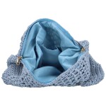 Módní dámská pletená kabelka na rameno Dióna, světle modrá