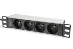Digitus 10" hliníková zásuvková lišta / PDU / 1U / SCHUKO - 4x CEE 7/5 / 16 A / 4000 W (DN-95418-FR)