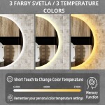 Erga Deam, kulaté LED zrcadlo 120cm, 3 barvy světla, přední osvětlení, vyhřívací podložka proti zapaření, ERG-V01-Deam-1212-CL ERG-V01-DEAM-1212-CL