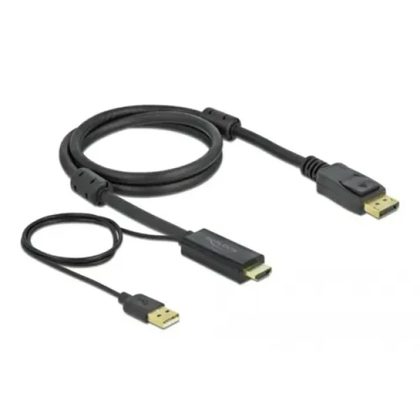 Delock Kabel HDMI - DisplayPort 1m černá / 4K / 30 Hz (85963)