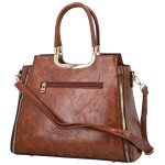 Luxusní dámská koženková kabelka do ruky Wieke, hnědá