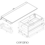 CERANO - Koupelnová skříňka Carole - bílá matná + deska pod umyvadlo Navira Slim - 18 mm + konzole chrom - 160x46x49,8 CER-606153