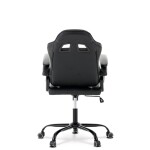 Herní křeslo, šedá a černá ekokůže, houpací mechanika, opěrák 135°