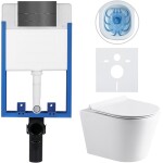CERANO - Kompletní WC set Profi/Carlito - bílá lesklá - WC tlačítko Line/Tmavě šedá - pro zazdění - 48,5x36,5 CER-8050BD84309
