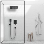 Erga Dual, podomítková sprchová souprava s dešťovou hlavicí 30x30 cm, i-BOX instalační systém, černá matná, ERG-YKA-BP.DUAL30-BLK